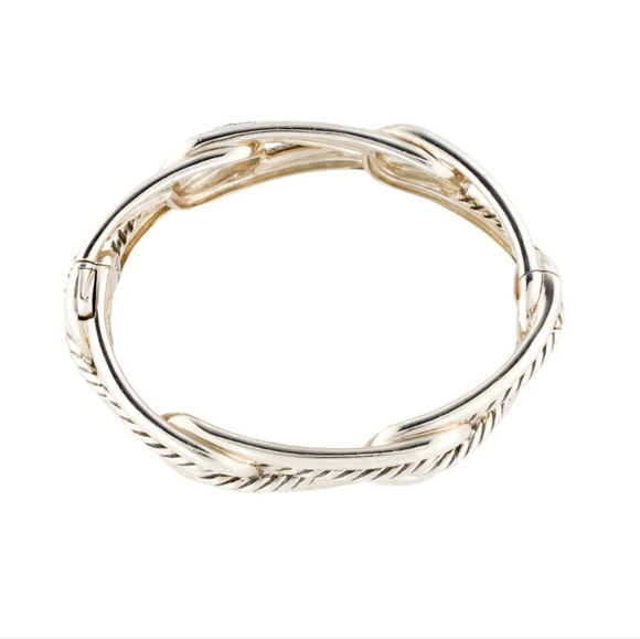 David Yurman | Diamond Labyrinth Link Bangle Bracelet - Size Medium - Picture 4 of 10